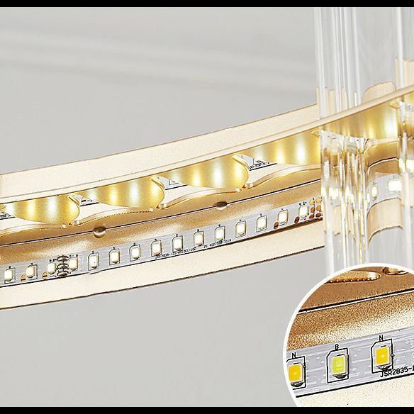 Lámpara de vidrio de cristal redondo de lámpara de oro de estilo sencillo lámparas colgantes para sala de estar