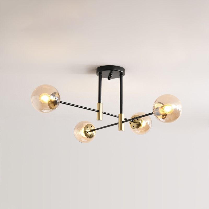Ball Glass Shade Ceiling Light Modern Bedroom Ceiling Lamp Fixture
