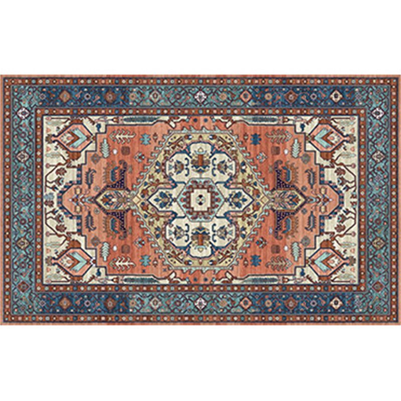 Persian Flower Indoor Rug Multi Colored Polypropylene Carpet Stain Resistant Non-Slip Washable Rug for Home Decor