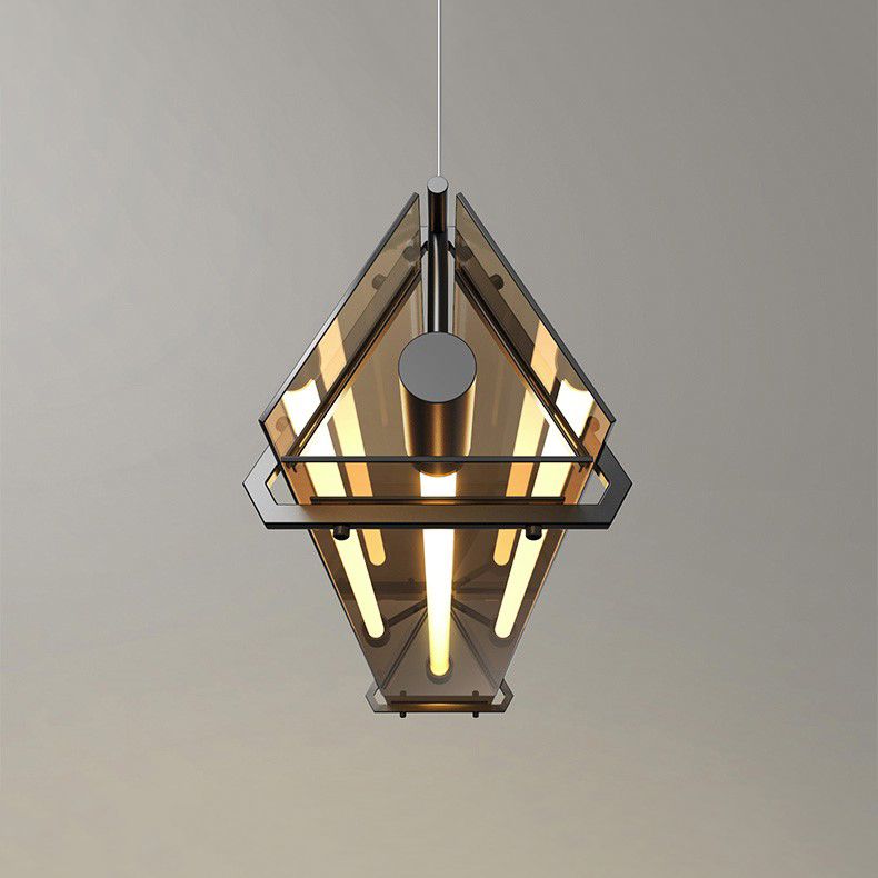 Geometría de estilo moderno Coste de vidrio transparente 1 luz colgante colgante de luz