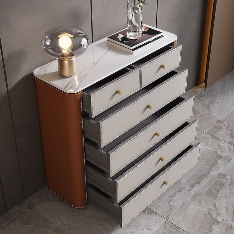 15.6-inch Width Storage Chest Stone Contemporary Dresser with 6 Drawers