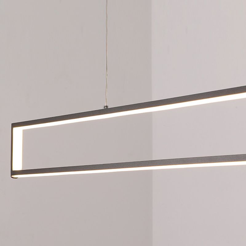 Rectangle Shape Island Pendant Contemporary Style Metal 1 Light Pendant Lighting Fixture