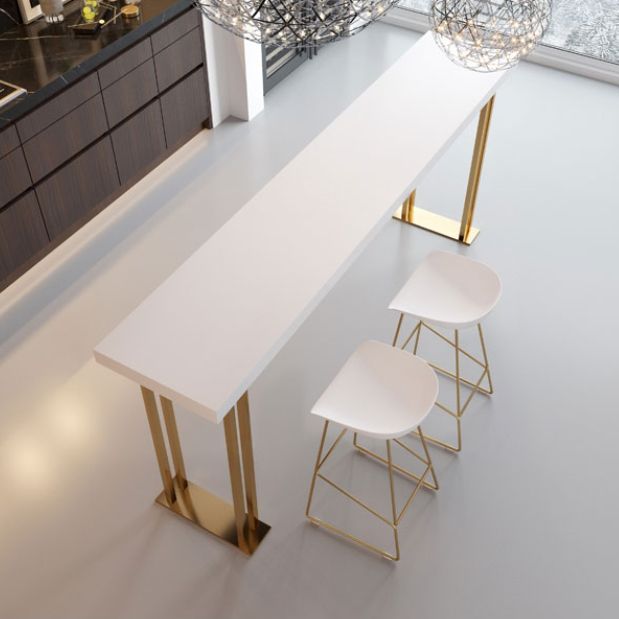 1/3 Pieces Bar Stool and Table Set with Solid Wood, Glam for Dining Room