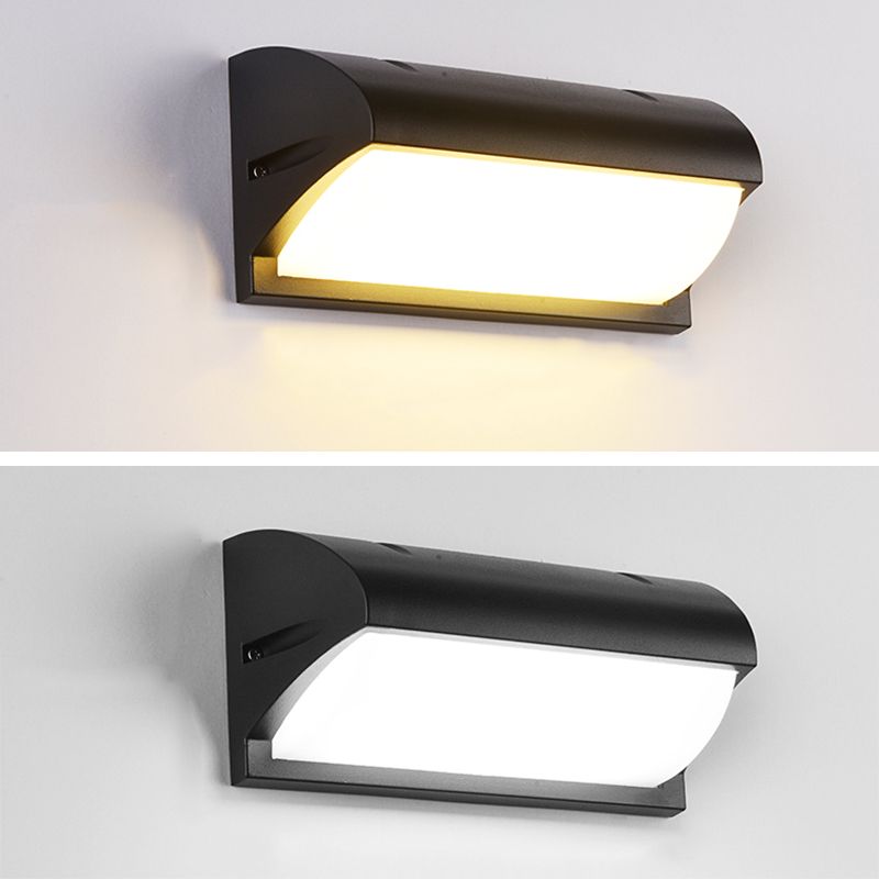 Moderno semplice rettangolo a parete rettangolo montato a parete lampada da parete in alluminio a 1 luce per giardino