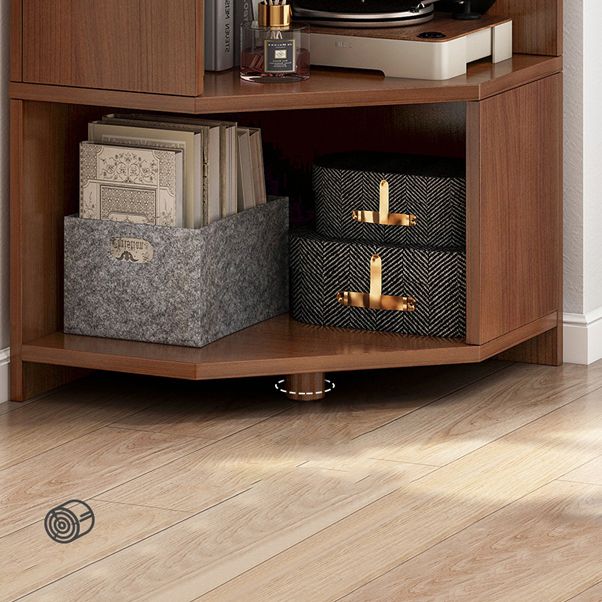 Wooden Bookcase 18" W Vertical Closed Back Bookshelf for Living Room