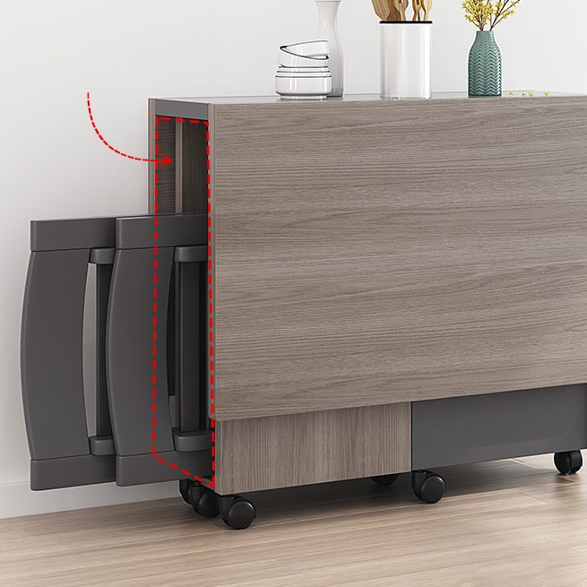 39.4''l Rectangular de mediados de siglo Modern de comedor Mesa de hoja caída para el hogar (solo mesa)