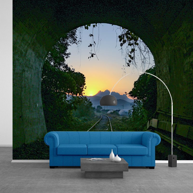 Papier peint Mural d'illusion d'art 3D de couleur douce, résistant à l'humidité pour la décoration murale