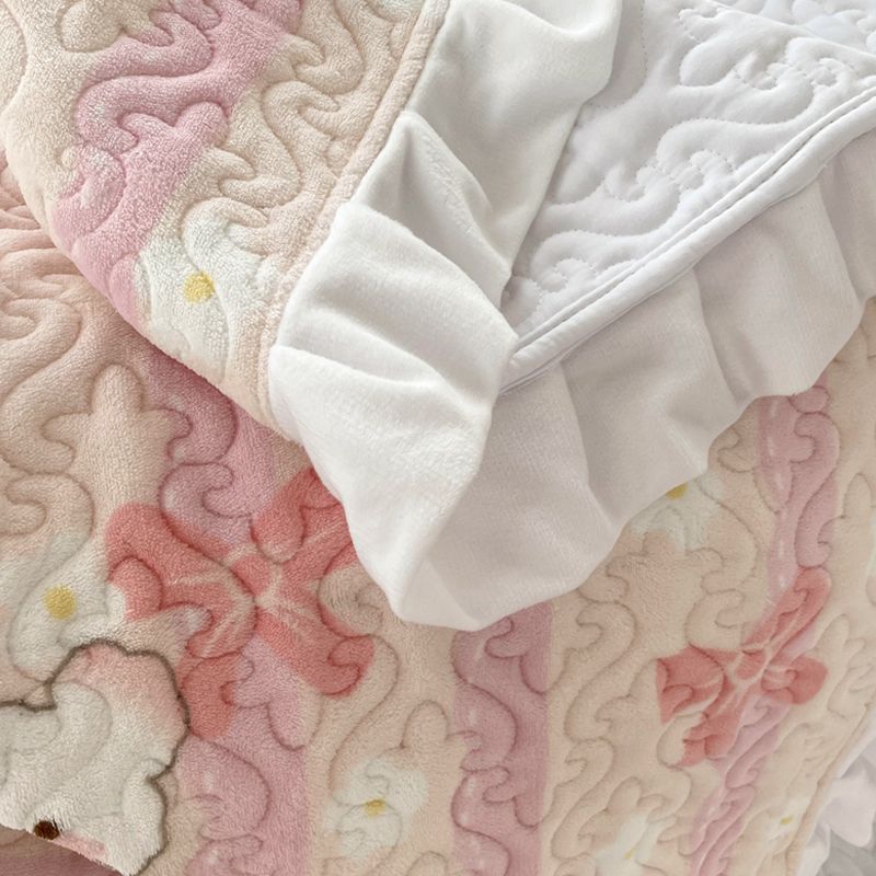 Vintage Bed Sheet Cartoon Printed Soft Flannel Non-Pilling Bed Sheet Set