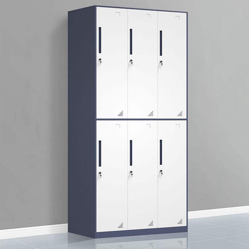 Modern Steel Wardrobe Cabinet White and Grey Wardrobe Armoire