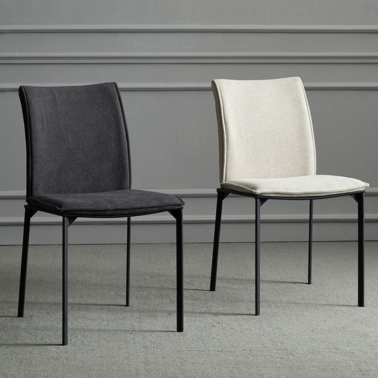 Silla de comedor de estilo moderno, sillas laterales sin brazos de comedor de metal para cocina