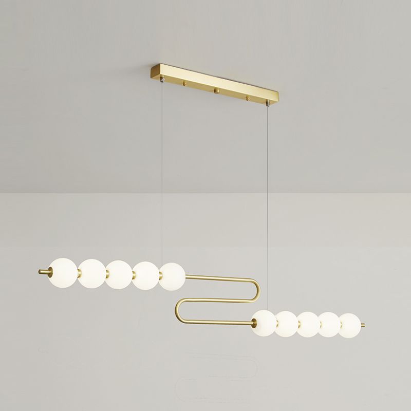 Modern Style Spherical Shape Island Lights Glass 8 Light Island Lighting in Gold