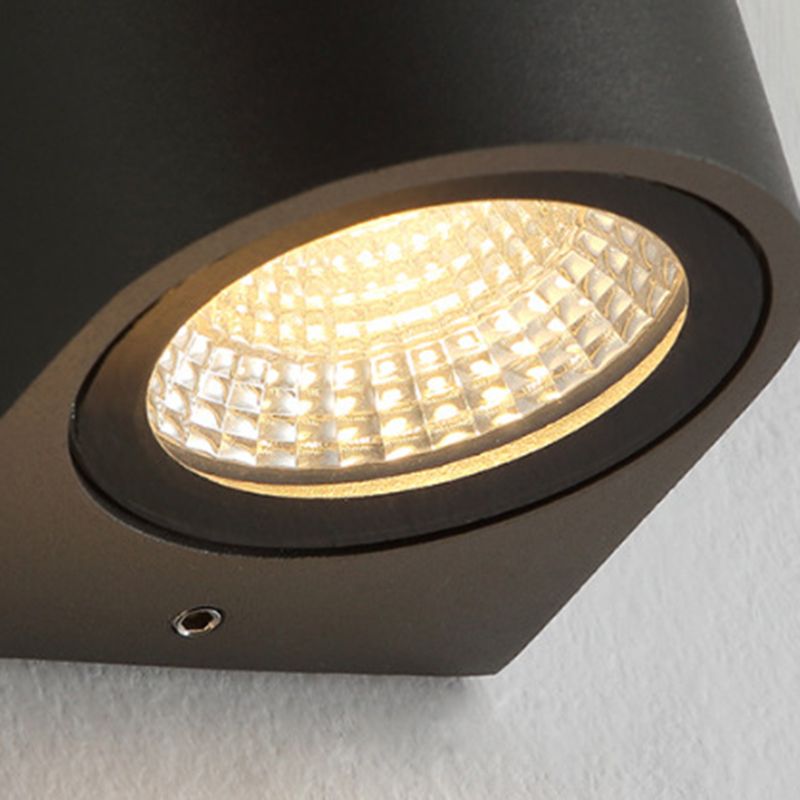 Single Contemporary Black Wall Mounted Sconce Metallic LED Wall Light