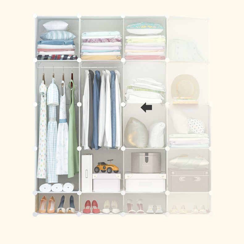 Modern Style Wardrobe Green Colour Plastic Bedroom Wardrobe Closet