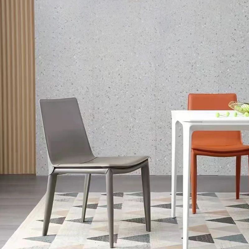 Contemporary Style Dining Chairs Armless Dining Chairs with Metal Legs for Home