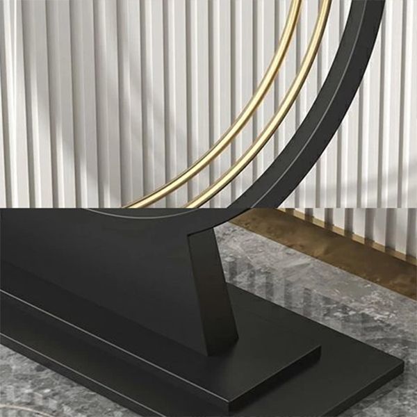 12 Inch Wide Accent Table Half Moon Stone Console Table for Hall