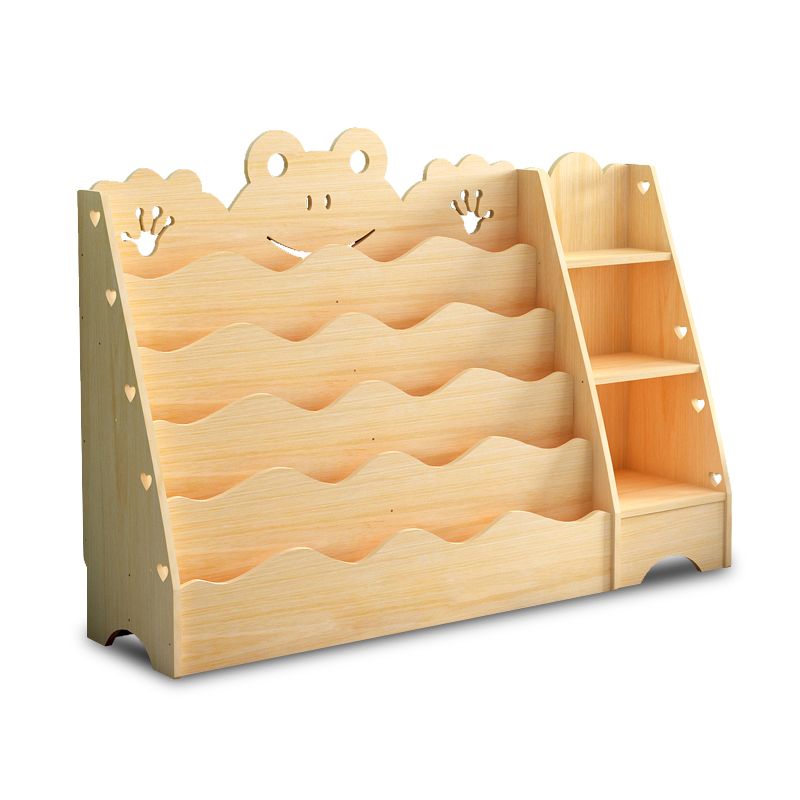 Ladder Bookcase Solid Wood Contemporary Style Bookshelf for Study Room