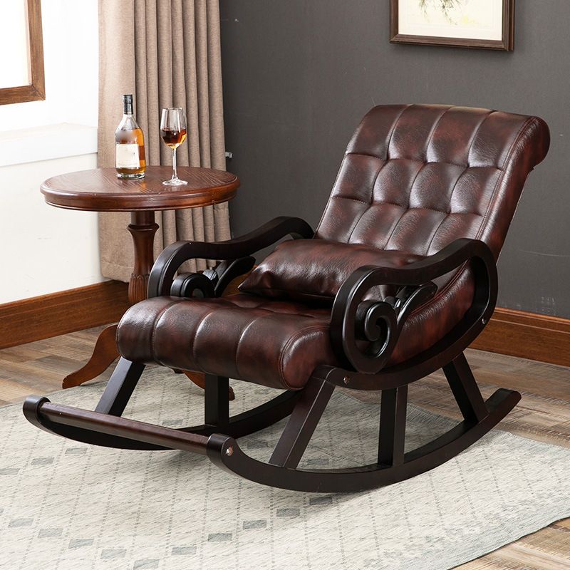 Mid-Century Modern Style Rocking Chair Wooden Sofa Rocking Chair