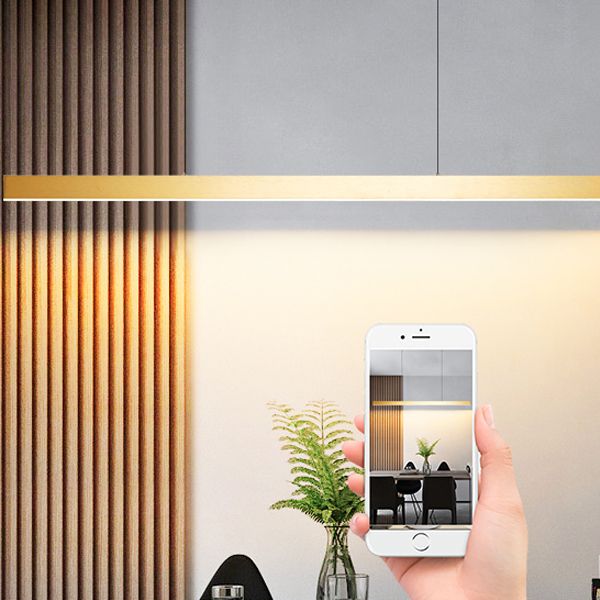 Lustres d'île linéaire contemporains lumières luminaires de lustre en métal