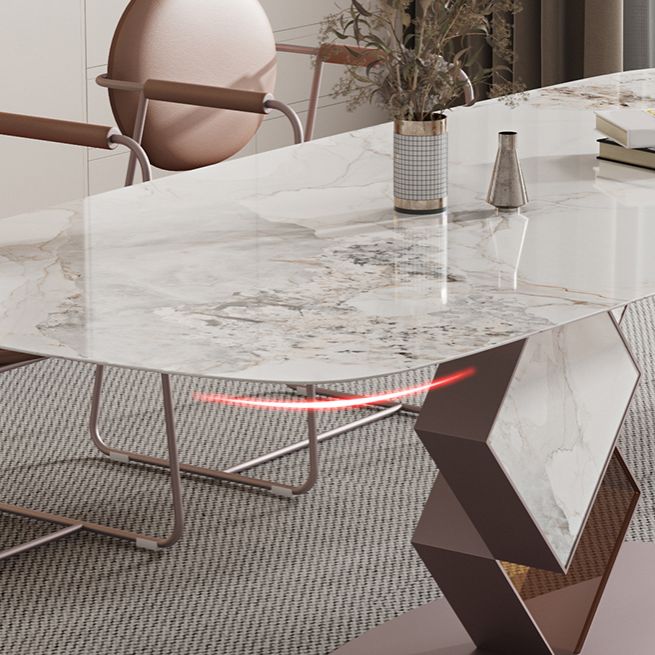 Glam Style Rectangle Sintered Stone Dining Set 1/4/5/7 Pieces Dining Set for Dining Areas