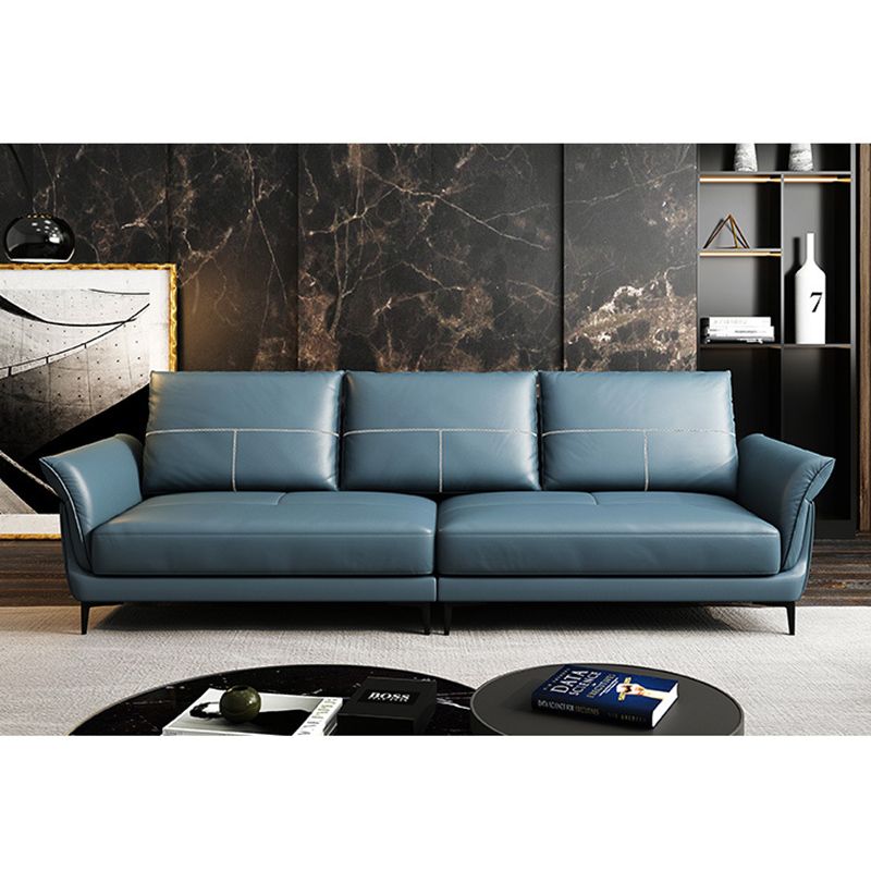 Azure Cushion Back Modern Living Room L-Shape Stationary Sofa & Chaise