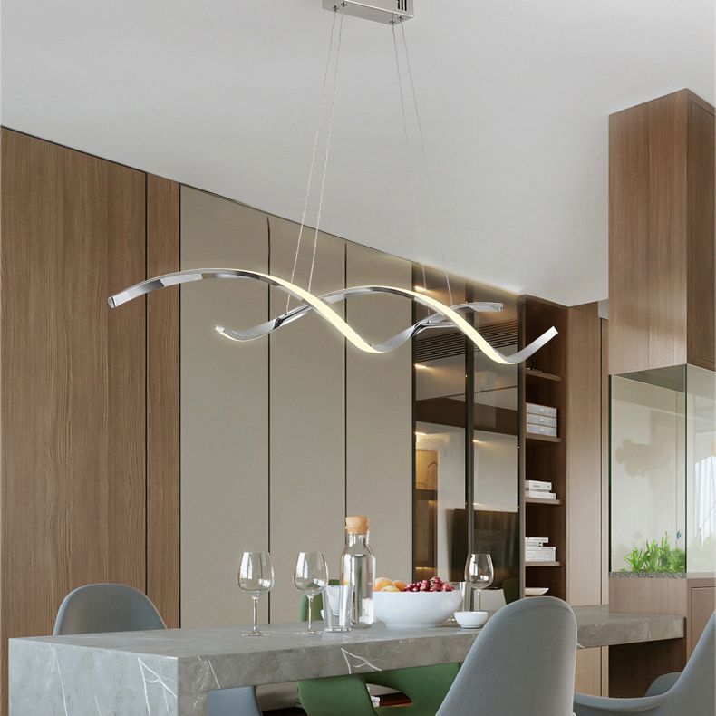Lampada ad ondatura contemporanea lampada a sospensione in metallo Light per soggiorno