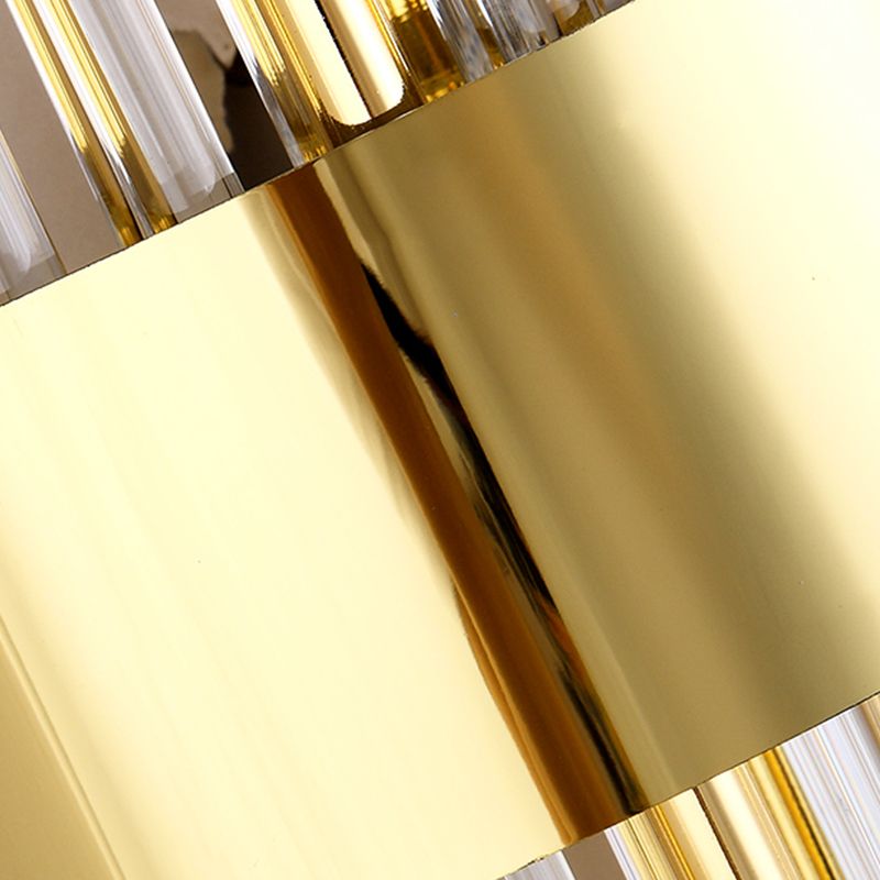 Modern Metal Wall Light Geometric 2 Lights Wall Sconce with Crystal for Bedroom