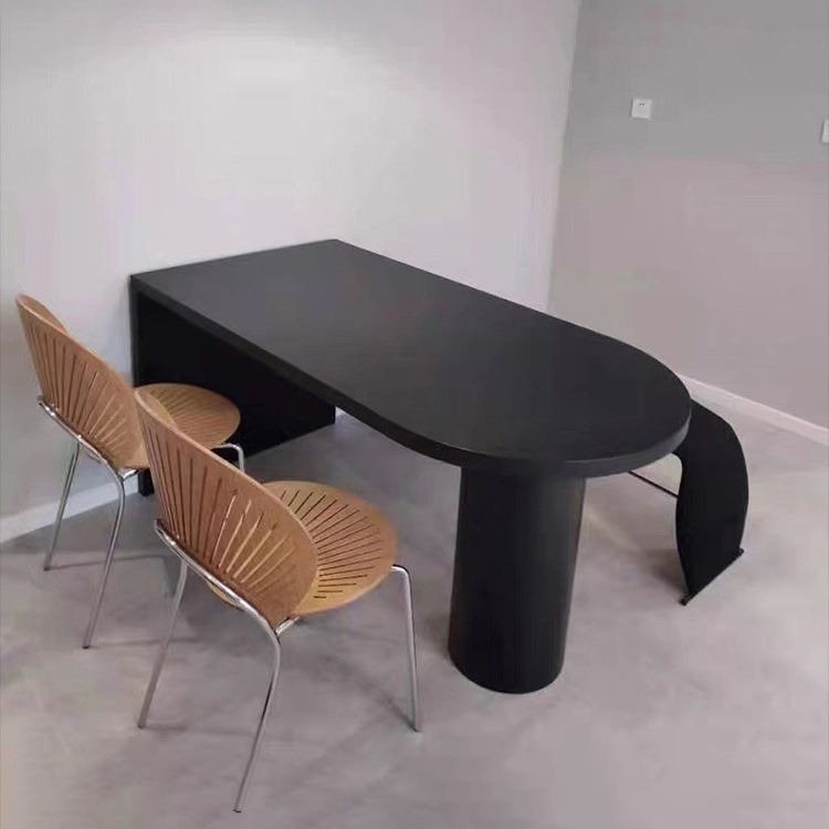 Mesa de comedor de forma libre de madera maciza mesa de madera de pino contemporánea para comedor