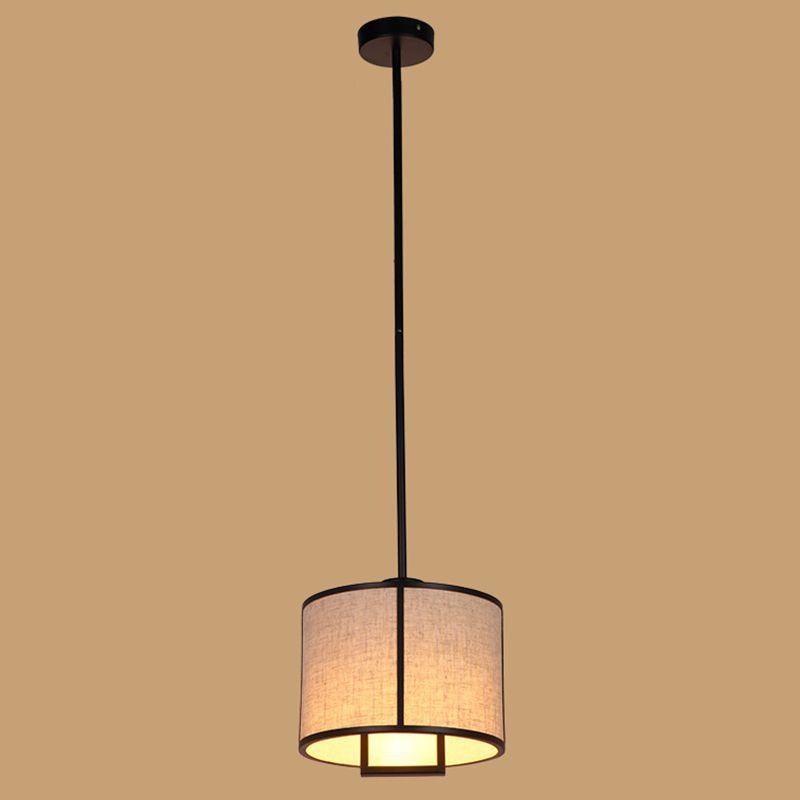 Feuille simple tissu tambour suspendu minimaliste salon suspendu avec une bielle suspendue en acier en carbone de 47 "