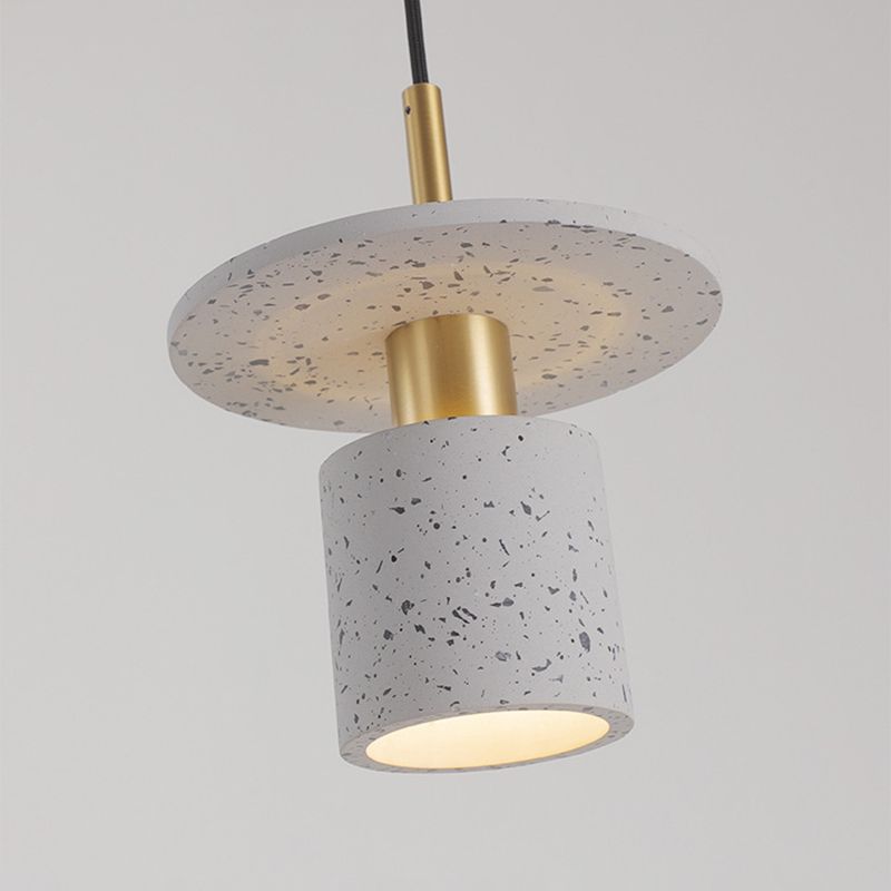 1 Light Unique Hanging Pendant Modern Style Cement Hanging Lighting for Living Room