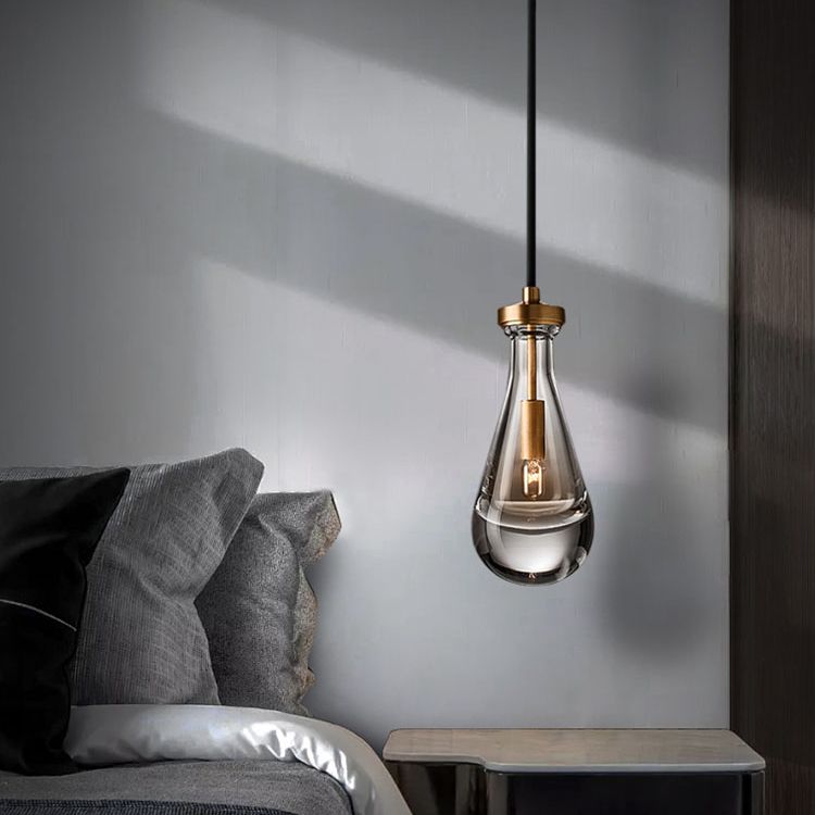 Luz colgante contemporánea Fixtura de iluminación de colgante de cristal simple para sala de estar