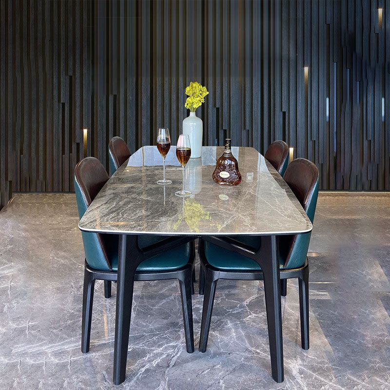 4 Legs Dining Table Rectangle Sintered Stone Table for Kitchen