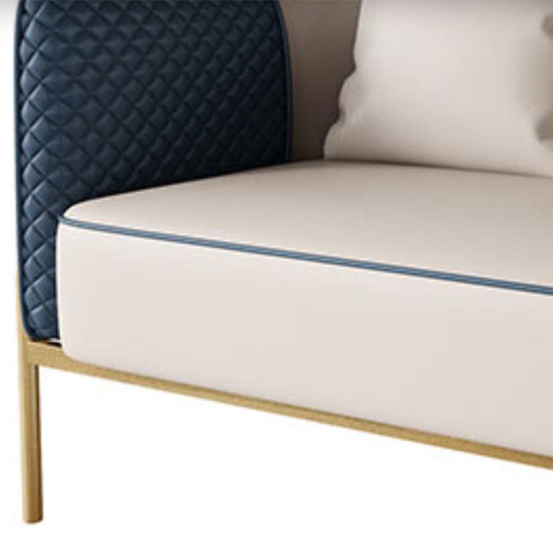 Modern Faux Leather Sofa with Pillow Back for Living Room Sofa