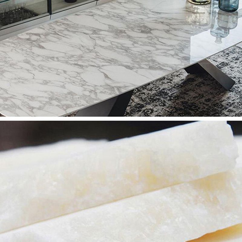 Metal Traditional Luxury Rectangular Table Sintered Stone Table for Dining Room and Kitchen