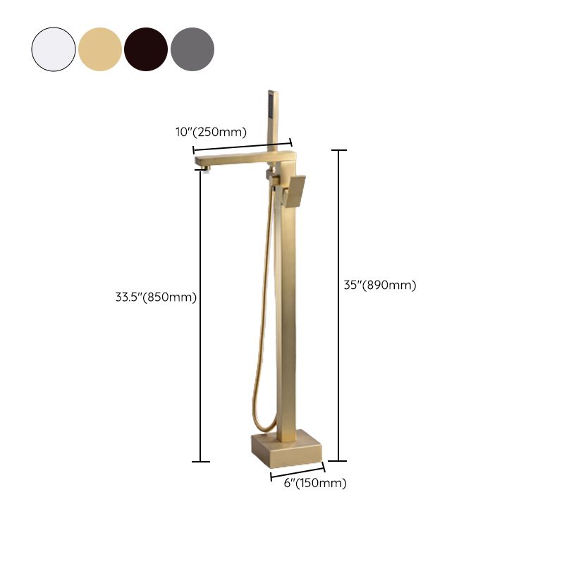 Floor Mounted Metal Freestanding Tub Filler Swivel Freestanding Faucet