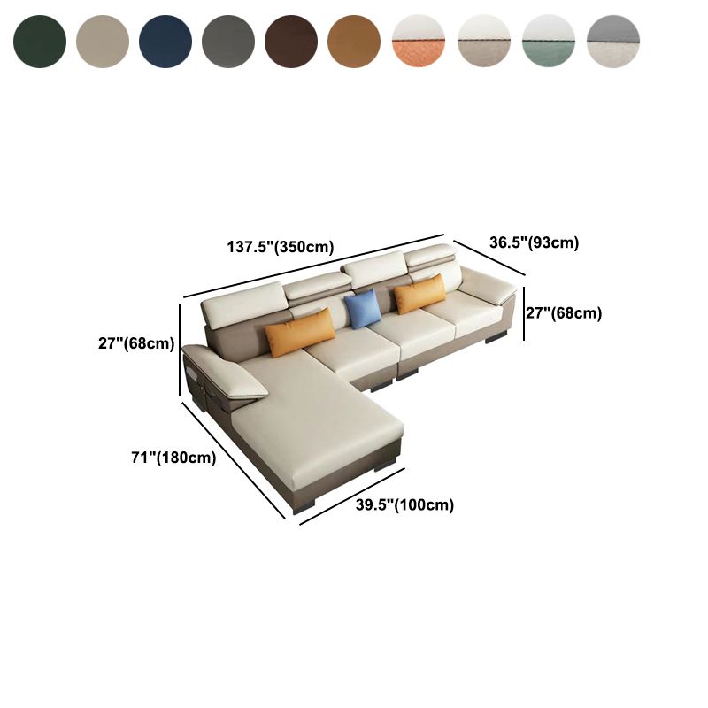 Contemporary Stain-Resistant Faux Leather Cushion Back Sectionals