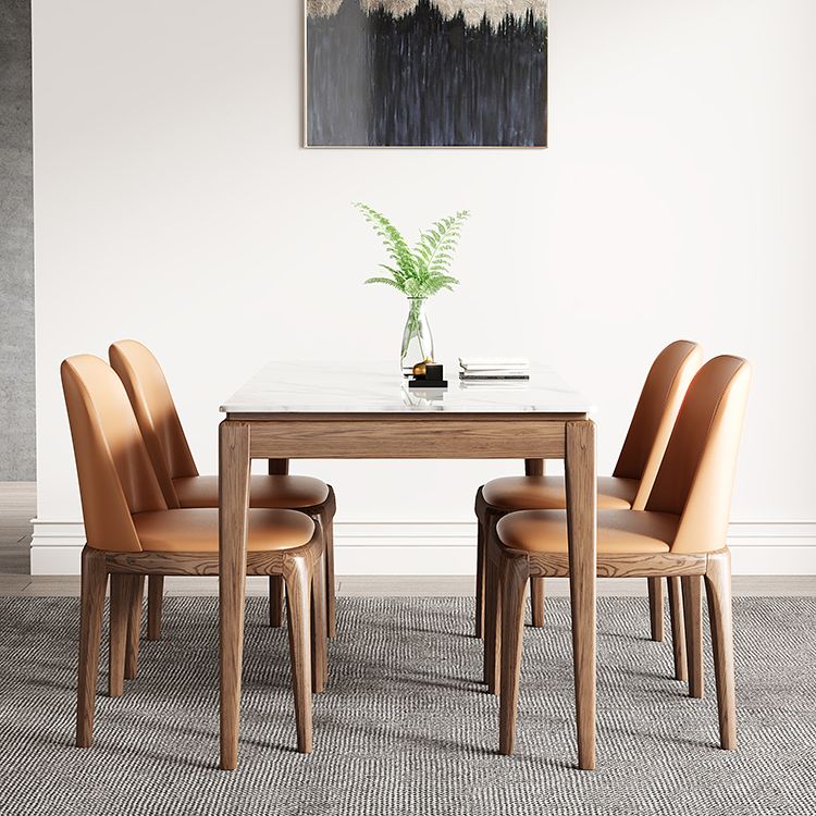Rechthoek gesinterde steen witte eettafel Vintage 4 poten tafel voor eetkamer