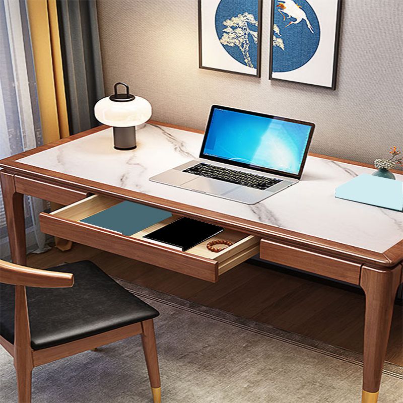 Rectangular Shaped Office Laptop Table Stone Writing Desk for Home