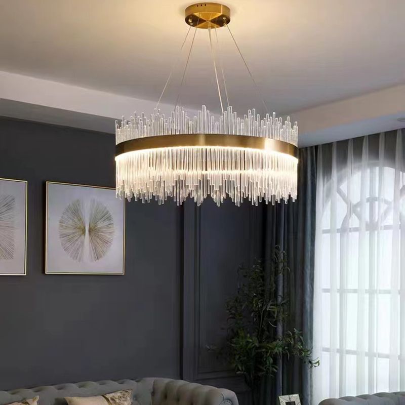 Crystal Hanging Lamp Fixture Modern Style Pendant Lamp for Living Room