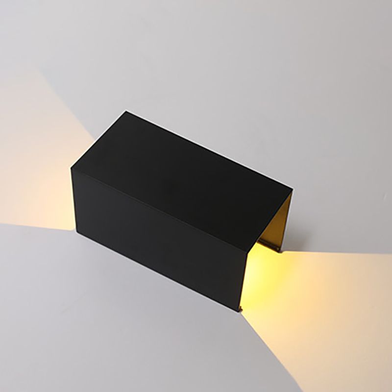 2 Lights Geometric Wall Washer Sconce Modern Style Metal Wall Lighting