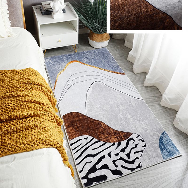 Contemporary Simple Bedroom Rug Irregular Color Block Carpet Creative Polyester Area Rug for Bedroom