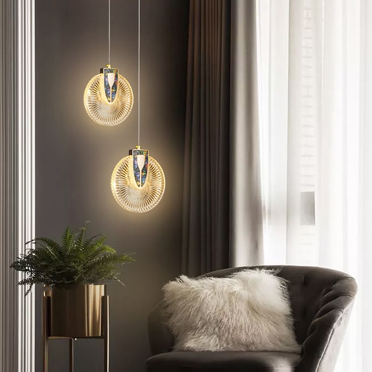 Contemporary Style Linear Shape Pendant Lights Metal Hanging Lamps in Gold