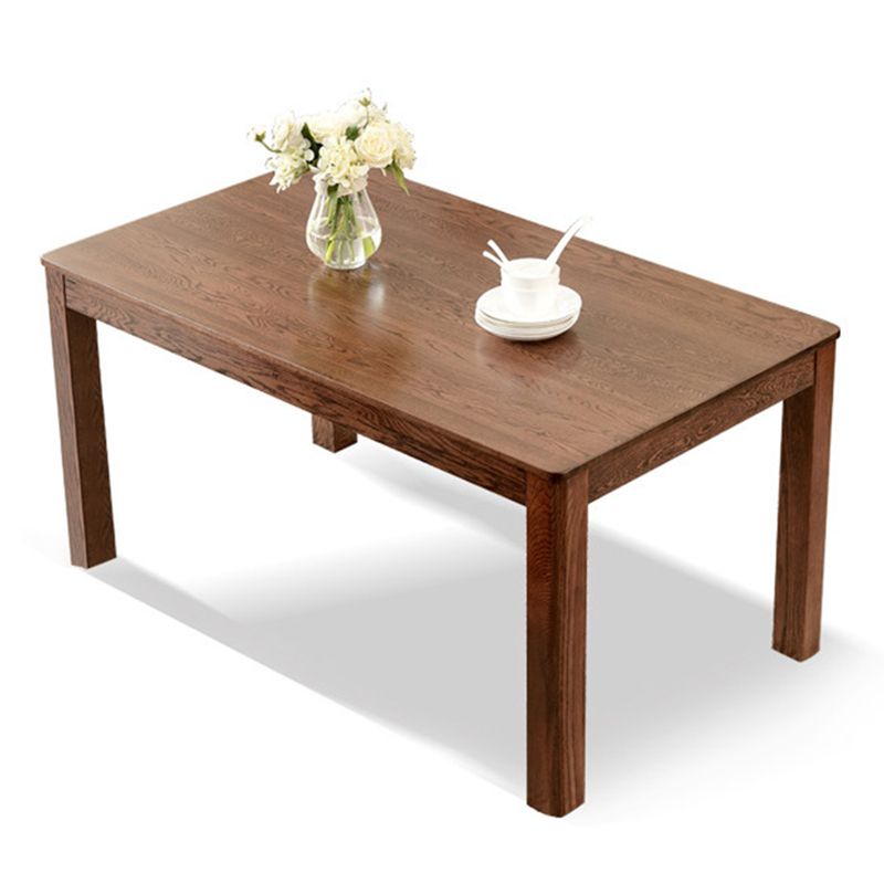 Contemporary Rectangle Dining Table Oak Solid Wood Table with 4 Legs for Kitchen Dinner Dining Room