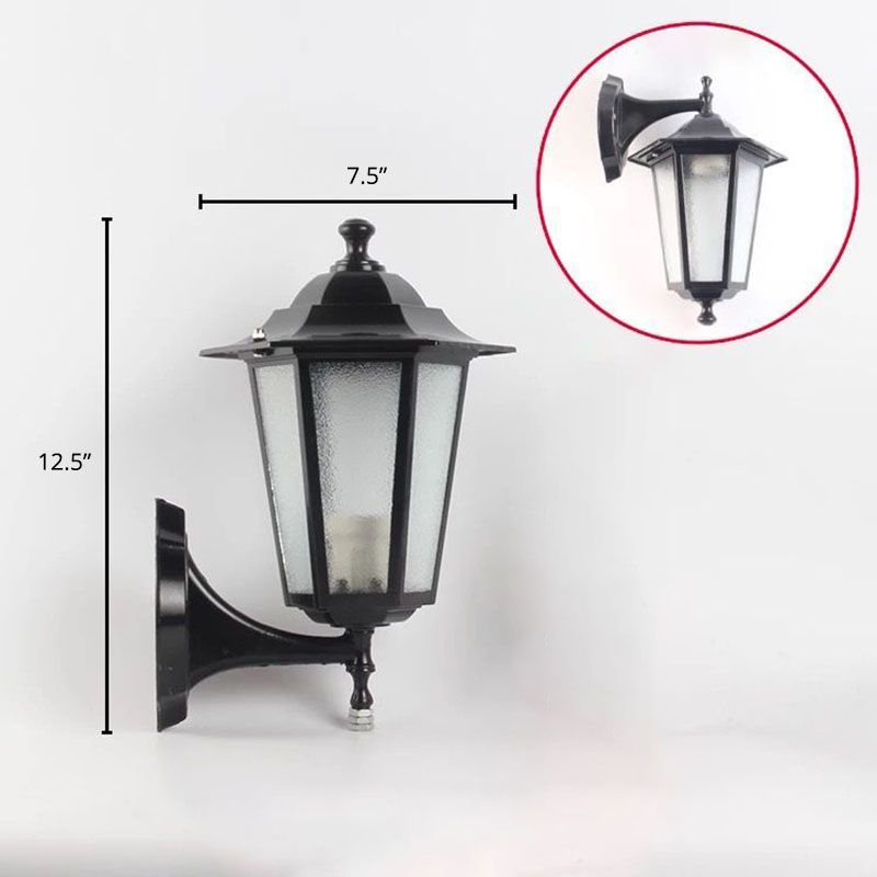 Single-Bulb Wall SCONCE Vintage aluminium lantaarn Wall gemonteerde verlichting voor tuin