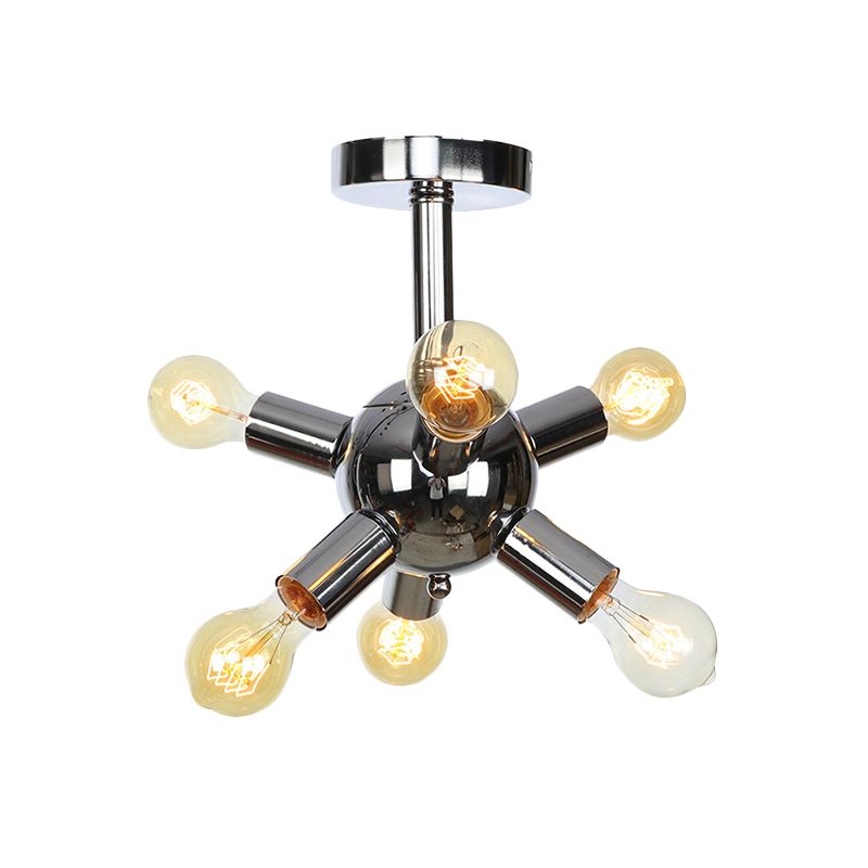 Chroom/gouden Sputnik semi-inbouw vintage ijzer 6/9/12 lichten restaurant verzonken plafondlamp armatuur