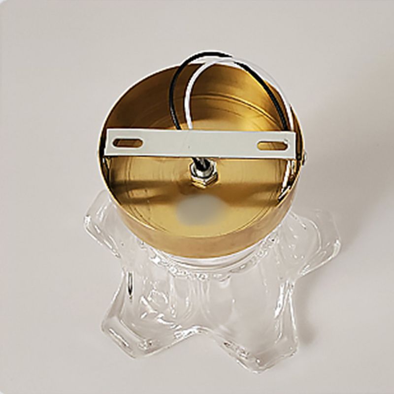 Multi-fosses contemporaines Verre de luminaire luminaire 1 Light Flush Mount Lights in Gold