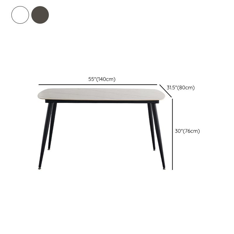 Matte Finish Stone Dining Table Set for Home 1/2/5/7 Pcs Modern Dinette Set