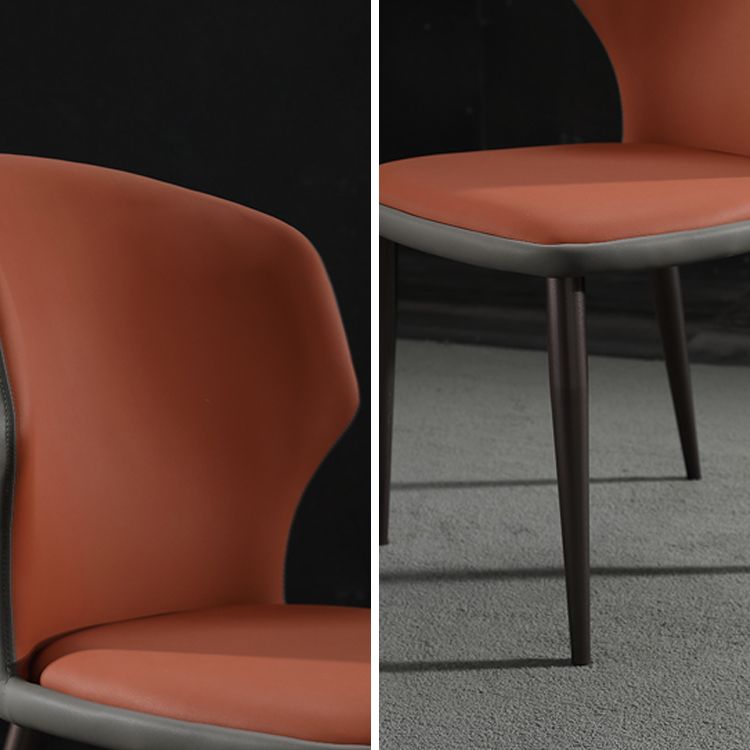 Modern Leather Dining Room Chair Wingback Armless Chair for Restaurant Use