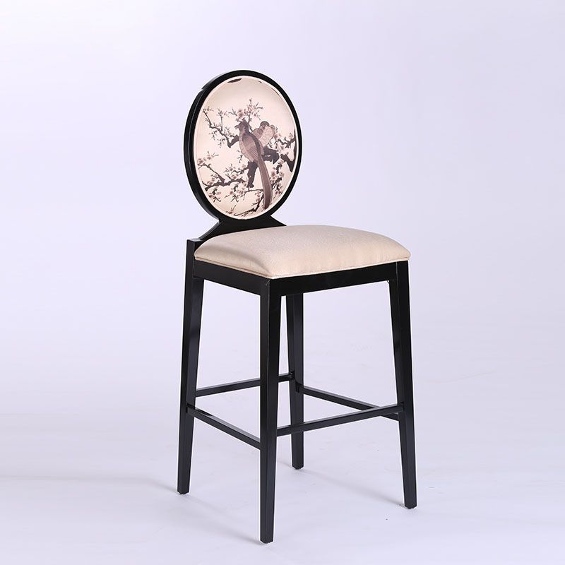 Industrial Solid Wood Bar Stools Living Room Counter Chairwith Footrest