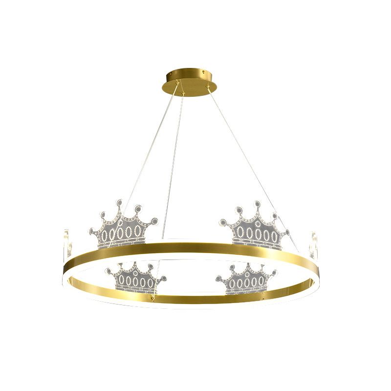 Postmoderner Kreis Kronleuchter Messing Kronleuchter Anhänger in Gold für Esszimmer