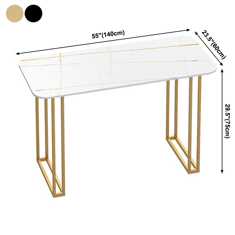 Table à manger de luxe traditionnelle table de pierre fritrée avec base en métal pour salle à manger